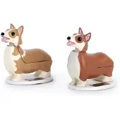Kikkerland Elroy Solar Corgi Hund Königliches Geschenk Wackelfigur Solarbetrieben 7cm