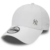 New Era Baseball Cap , Damen, weiß, Web, Baumwollmischung, unifarben, Caps Baseball Cap, mit festem Schirm, aus Baumwolle und Polyester