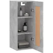 vidaXL Wandschrank Betongrau 34,5x34x90 cm Holzwerkstoff