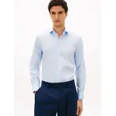 Tommy Hilfiger Langarmhemd "DC FLEX COLLAR SOLID" Flex Collar Technologie, elastischer Kragen für angenehmen Fit