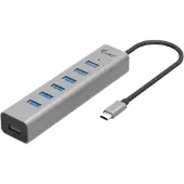 I-Tec USB-C/USB-A Charging Metal HUB 7 Port, USB 3.2 Gen 1 (3.1 Gen 1) Type-C, USB 3.2 Gen 1 (3.1 Gen 1) Type-A, 5000 Mbit/s, Grau, 0,3 m, Android, ChromeOS, iPadOS