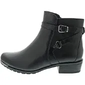 Caprice Stiefelette , Damen, Gr. 36, schwarz, Nappaleder, Schuhe Stiefelette, Blockabsatz, Boots mit Zierschnalle und Zierriemchen