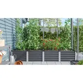 Vitavia Hochbeet "Meta In&Out 401 L", grau (granit), B:65cm H:40,3cm T:245cm, Pflanzgefäße, Hochbeet, BxTxH: 65x245x40 cm, granit/ alu