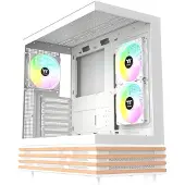 Thermaltake View 270 Plus WS ARGB Snow, Midi Tower, PC, Weiß, ATX, EATX, micro ATX, Mini-ITX, SPCC, Gehärtetes Glas, Gaming