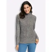 Inspirationen WITT WEIDEN Stehkragen-Pullover in anthrazit-meliert | Gr.: 52