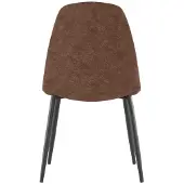 STONES Brigitte Stuhl in braunem Kunstleder mit anthrazitfarbenem Metallgestell - Gepolsterter Sitz, modernes Industriedesign - 4-teilig