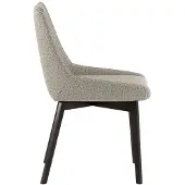 STONES Vera Esszimmerstuhl mit beigefarbenem Stoffbezug an Sitz und Rückenlehne und Gestell aus massivem Walnussholz – Klassisch-modernes Design