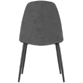 STONES Brigitte Stuhl in Vintage-grauem Kunstleder mit anthrazitfarbenem Metallgestell - Gepolsterter Sitz im modernen Industriedesign - 4-teilig