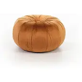 STONES Kaia Pouf im modernen Design, bezogen mit orangefarbenem Samt und mit einem stabilen Metallgestell – Maße: 48 x 48 x 30 cm (Höhe)