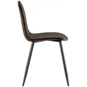 STONES Martina-Stuhl aus braunem Kunstrattan mit dunkelgrauem Metallgestell – Ergonomisches Design für das Esszimmer, 38 x 43 x 86,5 cm