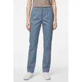 Bonprix Chinohose , Damen, Gr. 44, K-Gr, blau (mattblau), Twill, Obermaterial: 98% Baumwolle, 2% Elasthan, regular fit lang, Hosen Chinohose, schmale Form, mit Bundfalten und praktischen Taschen