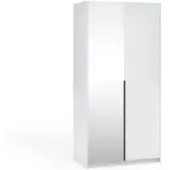 Masseno Drehtürenschrank THALIA 100/204/58cm 2-türig mit Spiegel Weiß