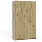 Masseno Drehtürenschrank AMARA 148/250/58cm 3-türig Eiche Artisan