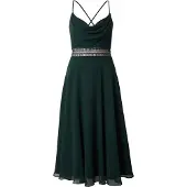 Vera Mont Cocktailkleid "Cocktailkleid mit Wasserfallausschnitt", Damen, Gr. 44, EURO, grün (schwarz moss), Obermaterial: 100% Polyester PES., Kleider Cocktailkleid