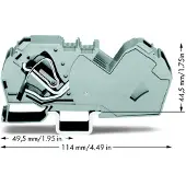 Wago 785-601 2-Leiter-Durchgangsklemme,35 mm2,mit integrierter Abschlussplatte,grau 785601 - 15 Stück