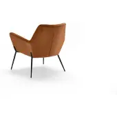 STONES Sessel Gin in karamellfarbenem Samt mit mattschwarzem Metallgestell – Modernes und zeitgenössisches Design für Wohnbereiche, 70 x 71,5 x 79 cm