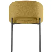 STONES Greta-Sessel, gelb bezogen mit anthrazitfarbenen Metallbeinen, runder Stuhl, 55,5 x 52 x 78,5 cm – Kollektion Greta