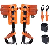Vevor Baumkletterspikes, 1 Paar Klettersporne aus legiertem Stahl, 350 lbs Tragkraft, Baumkletterausrüstung mit Gurten und Spike-Schutz, Baumpflegeausrüstung für Kletterer, Jagen, Obstpflücken, Orange