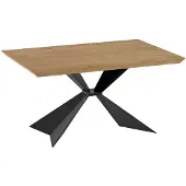 STONES Stark - Fester Tisch (160 x 90 cm) aus schwarzem Furnier