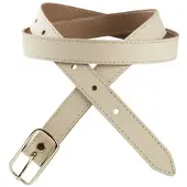 Laura scott Ledergürtel , Damen, Gr. 95, beige (cream), Rindsleder, glänzend, unifarben, Gürtel Ledergürtel, in modisch schmaler Form - NEW