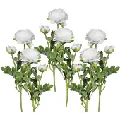 Creativ Green Kunstblume "Ranunkel", weiß, H:40cm, Kunststoff, Polyester, Kunstpflanzen, Kunstblume, für schöne Arrangements wie Sträuße und Gestecke