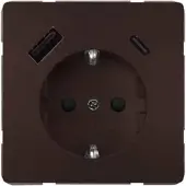 Siemens 5UB1870-1CH01 DELTA style USB-SCHUKO-Steckdose 2 USB A+C Leistung: bis zu 18 W, schoko 5UB18701CH01