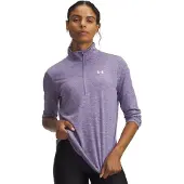 Under Armour Damen Langarm Shirt Tech 1/2 Zip- Twist 1384225-520 M - Purple Luxe/White - M