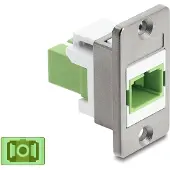 DeLOCK Panel Mount SC Simplex Buchse zu SC Simplex Buchse silber / lindgrün / weiß, SC/SC, Weiß, Silber, Limette, Multi-Modus, Zink, Kunststoff, 19,1 mm, 27,4 mm
