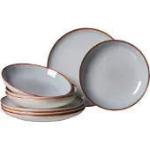Ritzenhoff & Breker Tafelservice "Teller Set, Geschirr-Set Portofino", grau, 8 Stk., Steinzeug, Geschirr-Sets, Tafelservice, Reaktivglasur, jedes Stück ein Unikat, 8 Teile, für 4 Personen
