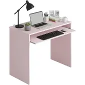 CALICOSY Schreibtisch mit ausziehbarer Ablage B90 cm