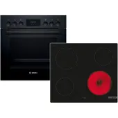 Bosch HNDBB210 Set Einbauherd HEF113BB0 + Glaskeramikkochfeld NKE611GA2E