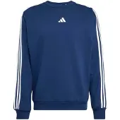 Adidas Sweatshirt SPORTSWEAR "ESSENTIALS 3-STREIFEN, FLEECE", Herren, Gr. S, team navy blau 2, weiß, Obermaterial: 70% Baumwolle, 30% Polyester, Rundhals, angesetztes Bündchen, Sweatshirts Sweatshirt