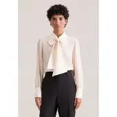 Seidensticker Klassische Bluse , Damen, Gr. XL (42), beige (off, weiß), 100% Seide, unifarben, regular fit, ohne Ausschnitt, Blusen Klassische Bluse, 1/1 Kragen Uni