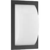 LCD Wandleuchte A-310565, Graphit, mit Bewegungsmelder, Aluguss, Opalglas, IP44, E27, 320x192x90mm