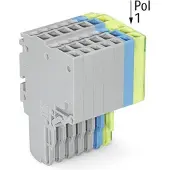 Wago 2020-207/000-038 2-Leiter-Federleiste,Push-in CAGE CLAMP,1,5 mm2,grau/blau/grün-gelb 2020207000038 - 25 Stück