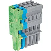 Wago 769-106/000-039 1-Leiter-Federleiste,CAGE CLAMP,4 mm2,grau/blau/grün-gelb 769106000039 - 25 Stück