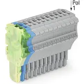 Wago 2020-112/000-039 1-Leiter-Federleiste,Push-in CAGE CLAMP,1,5 mm2,grün-gelb/blau/grau 2020112000039 - 20 Stück