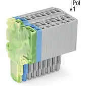Wago 2020-209/000-039 2-Leiter-Federleiste,Push-in CAGE CLAMP,1,5 mm2,grün-gelb/blau/grau 2020209000039 - 25 Stück