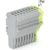 Wago 2020-111/000-036 1-Leiter-Federleiste,Push-in CAGE CLAMP,1,5 mm2,grau/grün-gelb 2020111000036 - 20 Stück