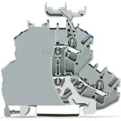 Wago 2002-2228/099-000 Doppelstockklemme,Schirmleiter-/Durchgangsklemme,mit Abschlussplatte,grau 20022228099000 - 50 Stück