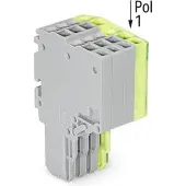 Wago 2020-204/000-036 2-Leiter-Federleiste,Push-in CAGE CLAMP,1,5 mm2,grau/grün-gelb 2020204000036 - 50 Stück