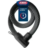ABUS Kettenschloss YARNIT 4004K - leichtes Textilschloss für Sicherheit an Fahrrad und E-Scooter - flexibles Fahrradschloss mit Sicherheitslevel 7 - Länge 85 cm, schwarz