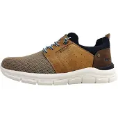Mustang 1100000002199 SHOES "Gregorio", Herren, Gr. 48, braun (braun kombiniert), Lederimitat, Textil, Schuhe 1100000002199, Schlupfschuh, Freizeitschuh, Halbschuh mit elastischen Schnürsenkeln