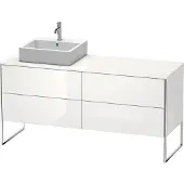 Duravit XSquare Konsolenwaschtischunterbau freistehend, 4 Auszüge, Becken links, 1600x778x548mm, XS4924L8585, Farbe: Weiß Hochglanz Lack