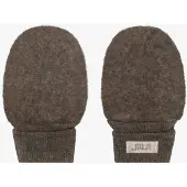 Huttelihut Fäustlinge Wollfleece Merino, Brown Melange, 50-56