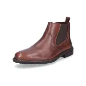 Rieker Chelseaboots , Herren, Gr. 46, braun, Leder, unifarben, Schuhe Chelseaboots, mit Stretcheinsatz