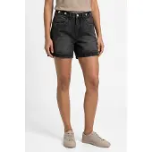 Bonprix Shorts , Damen, Gr. 46, N-Gr, schwarz (schwarz denim used (länge: regulär)), Obermaterial: 100% Baumwolle, loose fit, Hosen Shorts, Loose Fit, aus Baumwolle, mit vorverlegter Naht