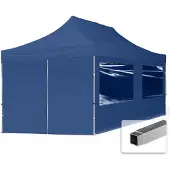 TOOLPORT 3x6m Aluminium Faltpavillon, inkl. 4 Seitenteile, dunkelblau