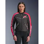 Alpinestars Stella T-Dyno Wasserabweisende Jacke Black Bright Red Fuchsia, Größe: XS