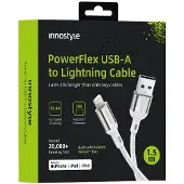 Innostyle Powerflex USB Lightning MFI Schnellladekabel Für iPhone Polyamid 2M Silber